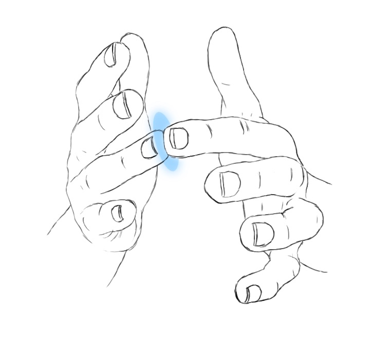 An illustration of two fingers touching