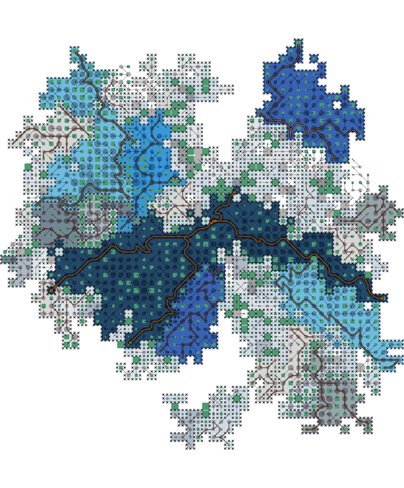 Perlin based 2d generated vector graphics