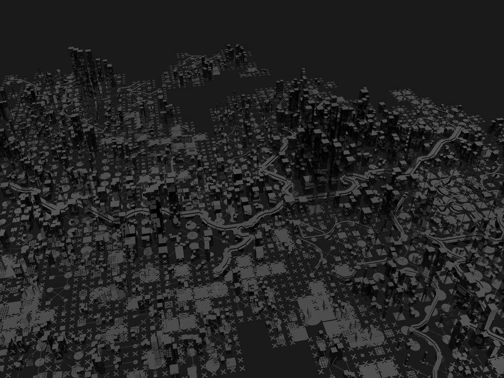 Perlin based 3d generated extruded vector graphics