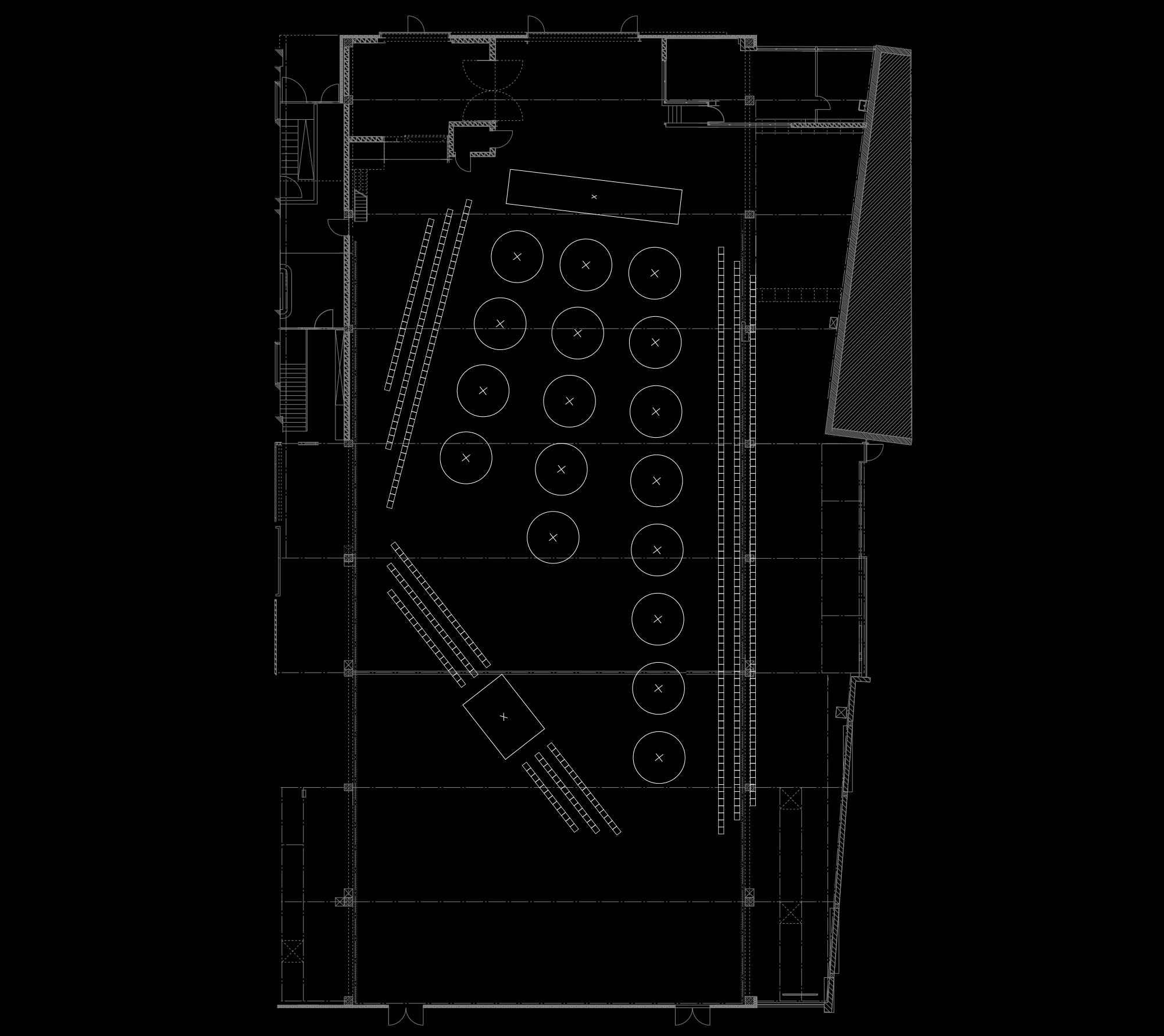 Layout of an interactive installation in an industrial hall