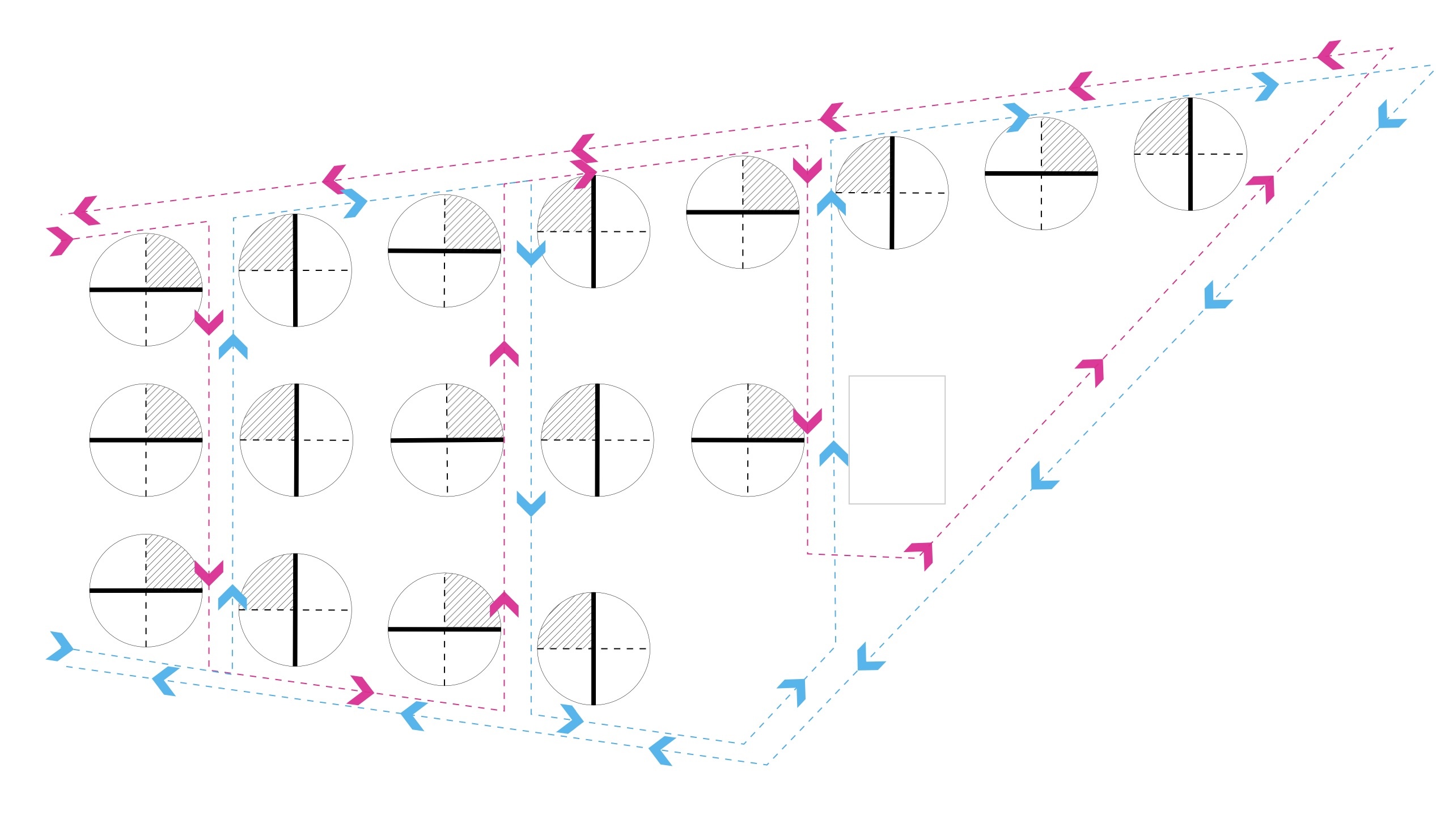 Schematic of paths walked by fashion models