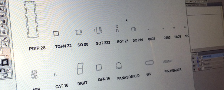 Photo of illustrated named electronic components in Adobe Illustrator